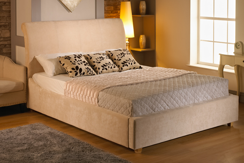 Curved Back Fabric Bed