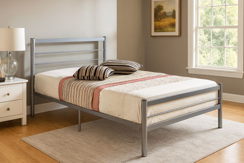 Silver Metal Bed Base